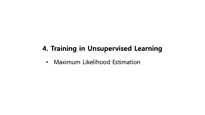 Training in Unsupervised Learning Slide